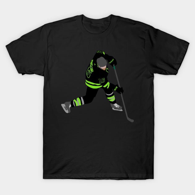 Joe Pavelski Silhouette (Blackout Version) T-Shirt by NikkyChiken